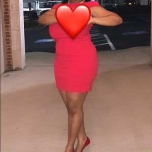 Red off the shoulder/strapless dress